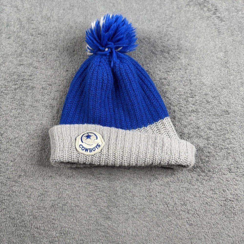 Vintage Dallas Cowboys Beanie Blue Gray NFL Knit‎ Hat Y2K